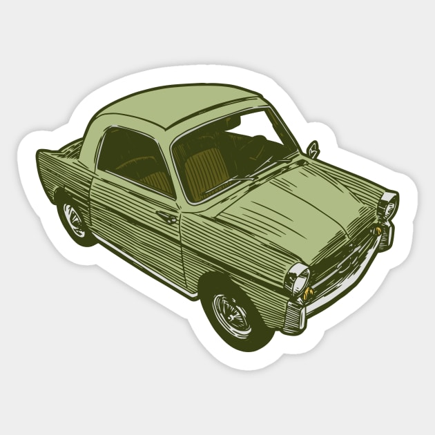 Vintage Cute Car Sticker by jafaris